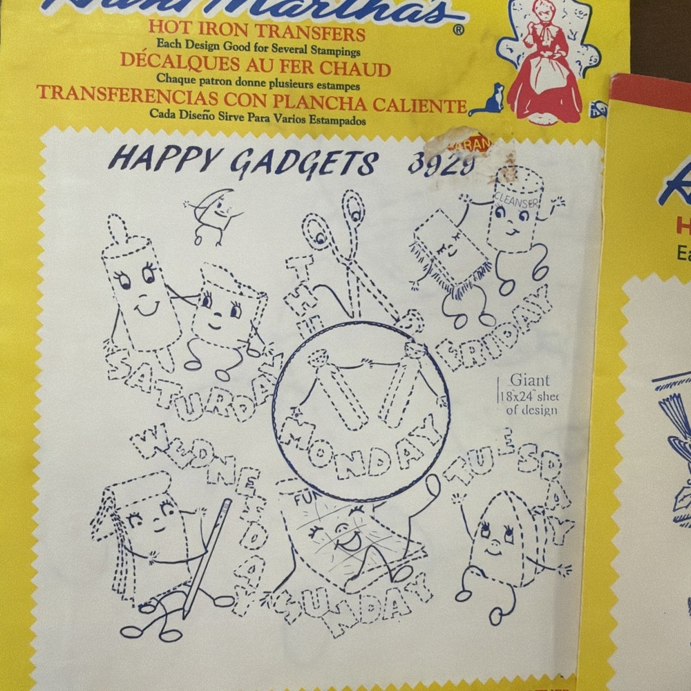 9- Vintage Aunt Martha's Hot Iron Transfers Embroidery Textile Painting Wearable - Picture 5 of 10